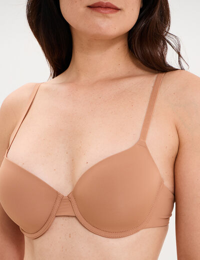 Soutien-gorge corbeille padd&eacute; microfibre vieux rose femme