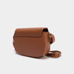 Sac besace en bandouli&egrave;re marron cognac femme