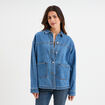 Veste surchemise oversize en jean coton denim stone femme