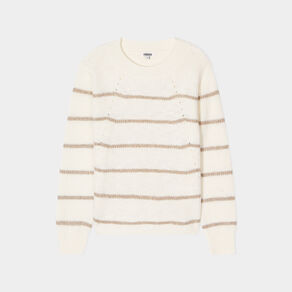 pull ajoure devant col rond creeks beige femme Pull ajouré devant col rond Creeks beige femme