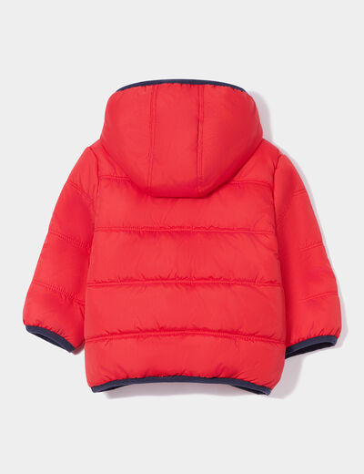 Doudoune à capuche doublure polaire rouge bébé garçon