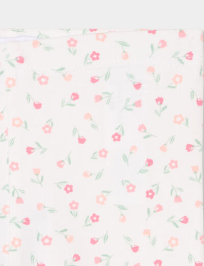 Legging taille élastiquée coton ecru bébé fille