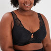 Soutien-gorge foulard à dentelle noir femme grande taille