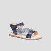 Sandales brides feuilles en cuir Creeks bleu fille