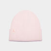 Bonnet &agrave; revers tricot&eacute; rose clair fille