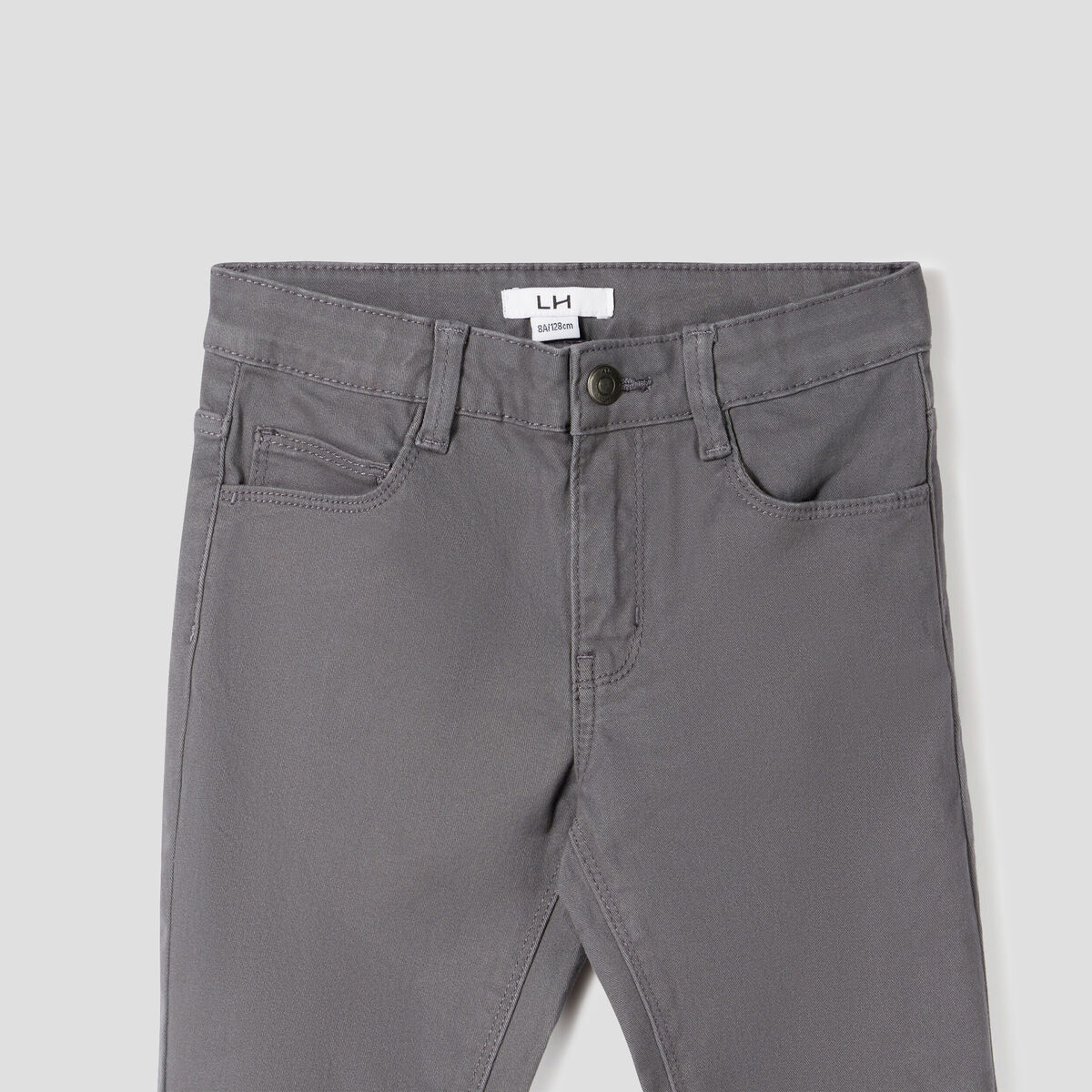 Pantalon slim stretch gris fonc&eacute; gar&ccedil;on