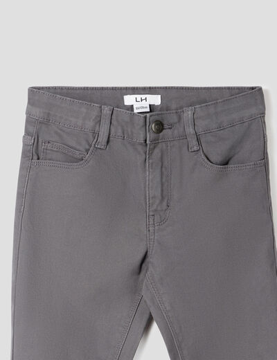 Pantalon slim stretch gris fonc&eacute; gar&ccedil;on