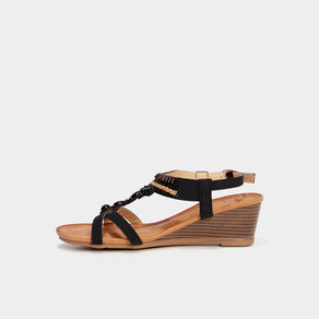 sandales compensees details bijoux noir femme Sandales compensées détails bijoux noir femme