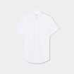Chemise droite manches courtes blanc homme