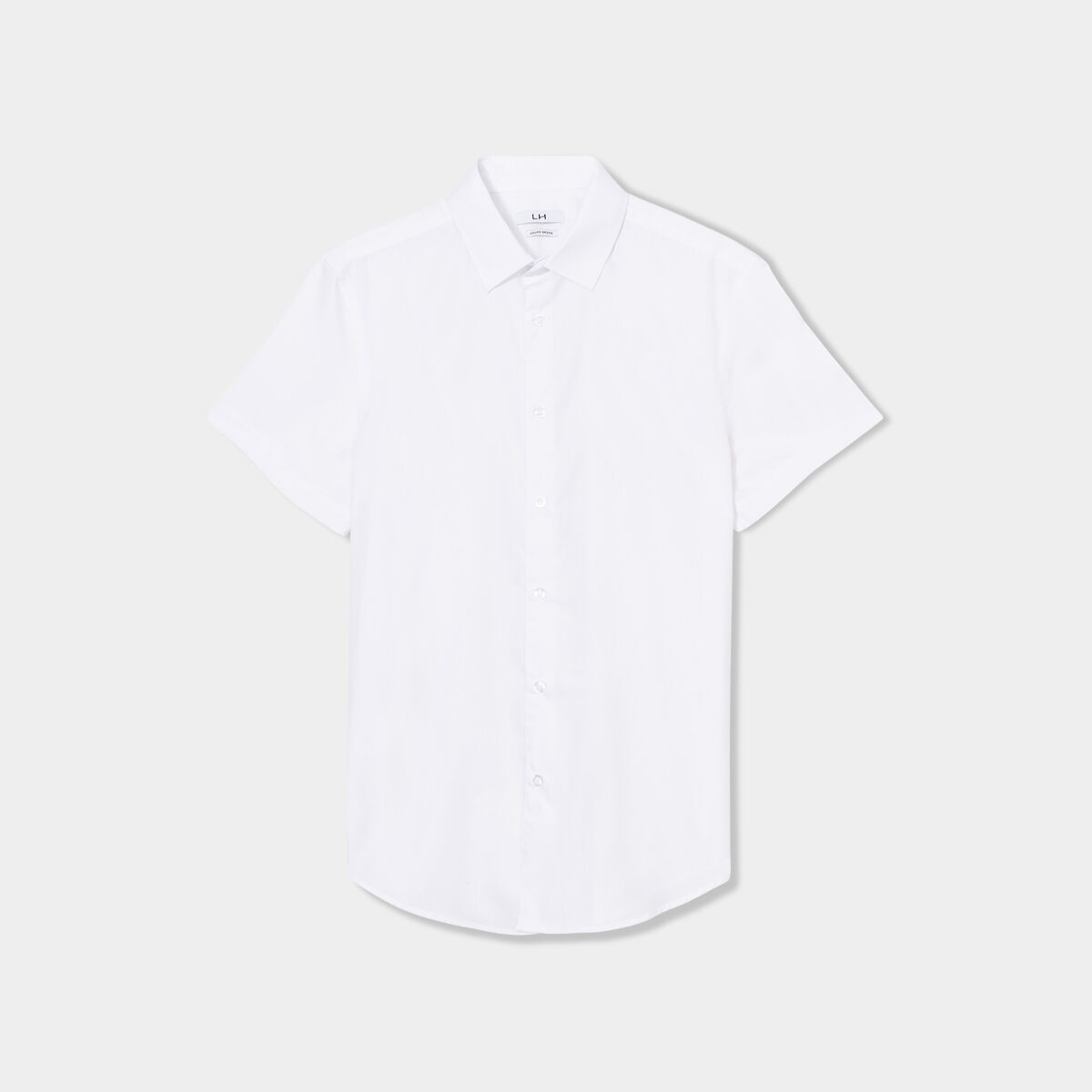 Chemise droite manches courtes blanc homme