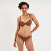 Culotte microfibre sans coutures marron femme