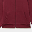 Sweat zipp&eacute; &agrave; capuche droit molleton bordeaux fille