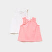 Lot 2 d&eacute;bardeurs emmanchures &eacute;lastiqu&eacute;es rose fluo b&eacute;b&eacute; fille