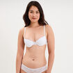 Soutien-gorge corbeille padd&eacute; dentelle blanc femme