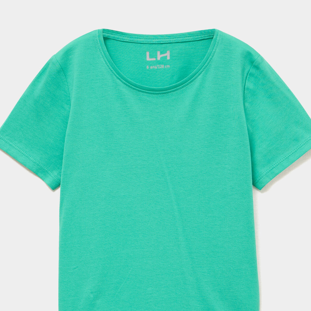 T-shirt manches courtes en coton vert menthe fille