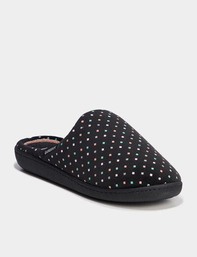 Chaussons mules Isotoner vert anis femme