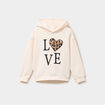 Sweat hoodie oversize ivoire fille