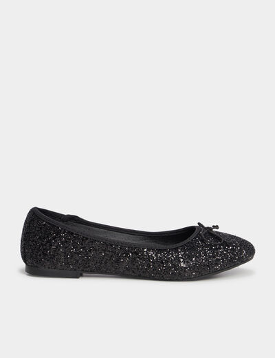 Ballerines à paillettes noir femme