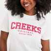 T-shirt oversize col rond coton Creeks blanc femme