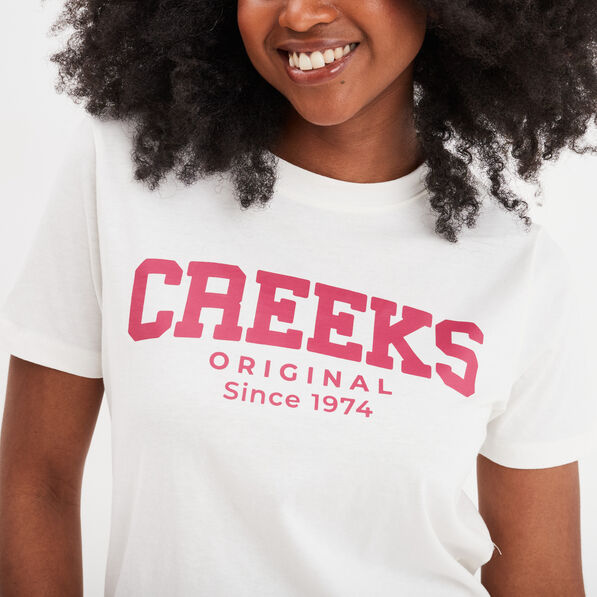 t shirt oversize col rond coton creeks blanc femme T-shirt oversize col rond coton Creeks blanc femme