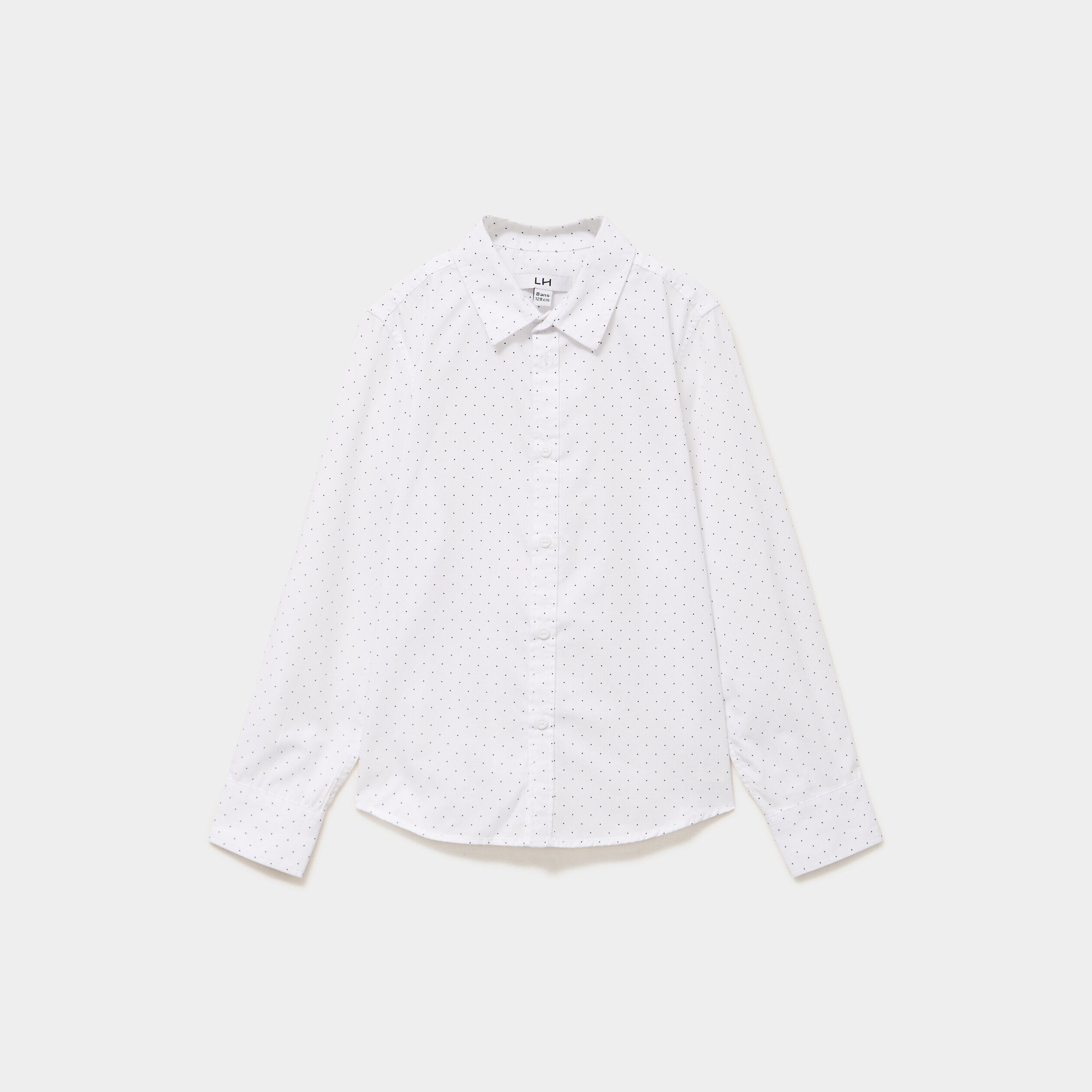 Chemise droite à manches longues blanc garçon LH