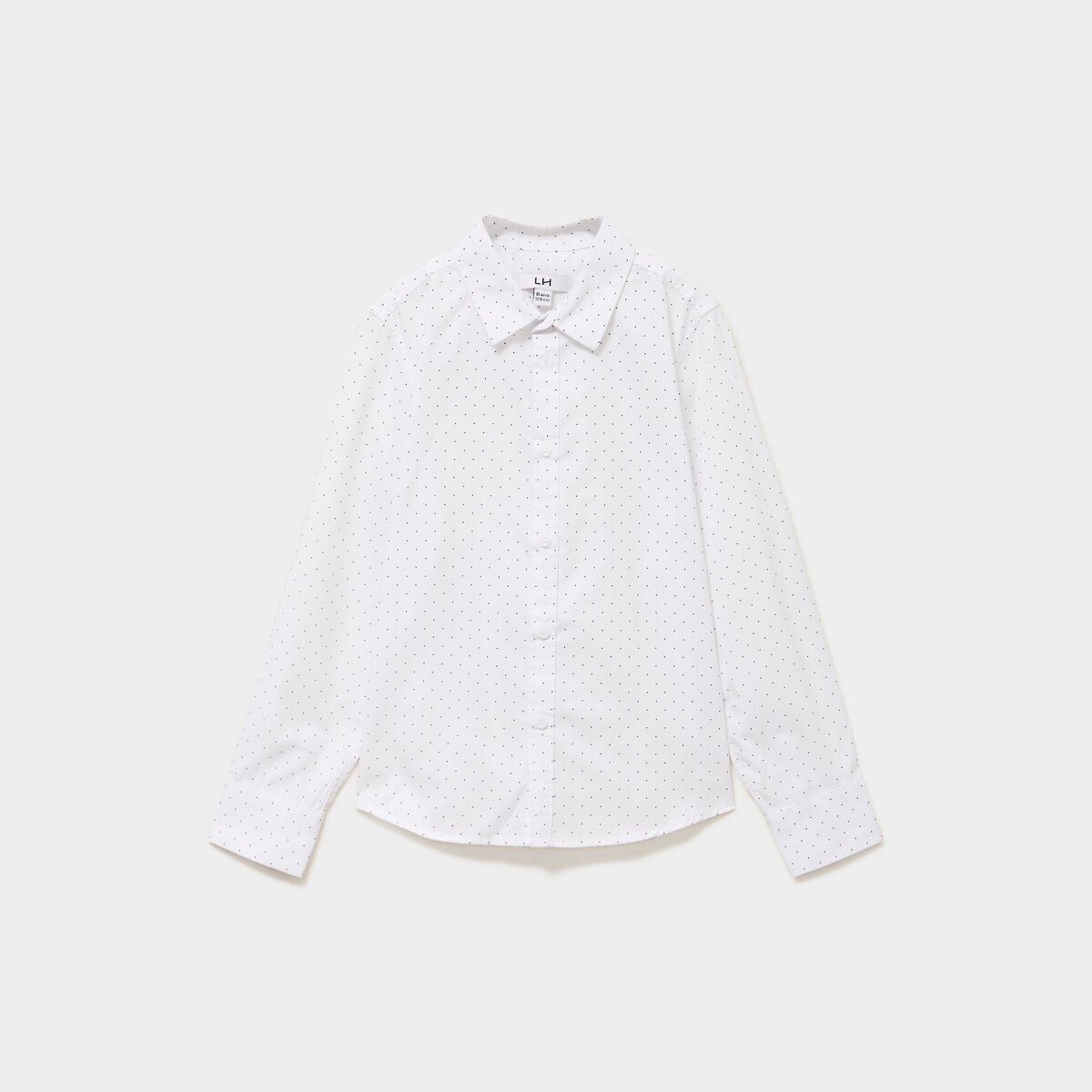 Chemise droite &agrave; manches longues blanc gar&ccedil;on