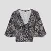 Blouse manches kimono avec lin Liberto noir femme