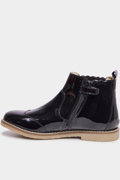 Bottines en cuir Kickers Tylbury noir fille