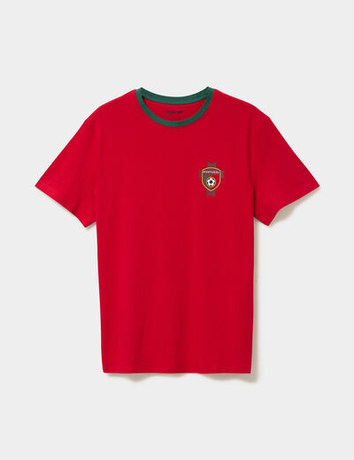 T-shirt maillot de football Portugal rouge mixte