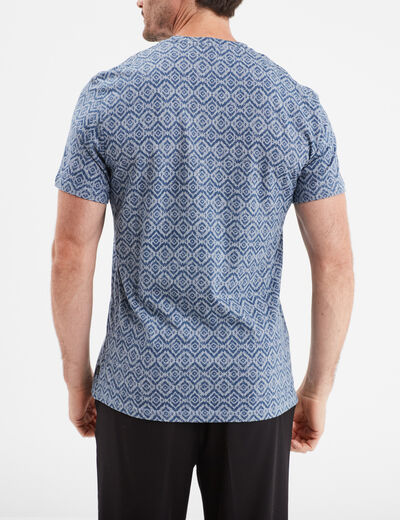 T-shirt manches courtes col rond bleu marine homme
