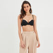 Soutien-gorge corbeille dentelle coques noir femme