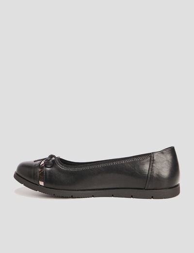 Ballerines crantées détail noeud noir femme