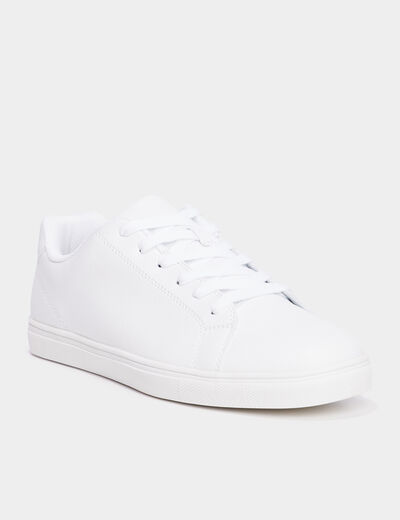 Baskets plates blanc homme