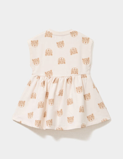Robe patineuse manches courtes ecru b&eacute;b&eacute; fille