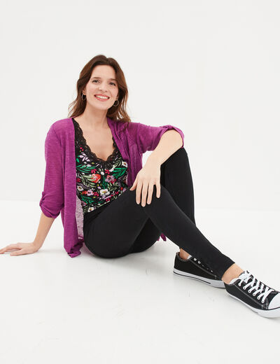 Jegging taille haute denim noir femme