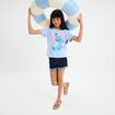 T-shirt manches courtes coton Stitch bleu fille