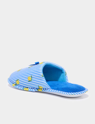 Chaussons mules doubl&eacute;s multicolore femme