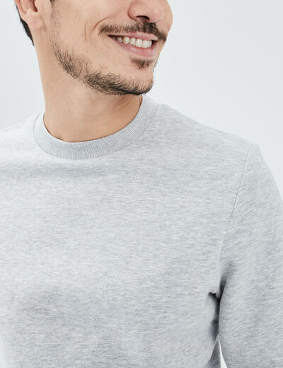 Sweat avec col rond gris clair homme
