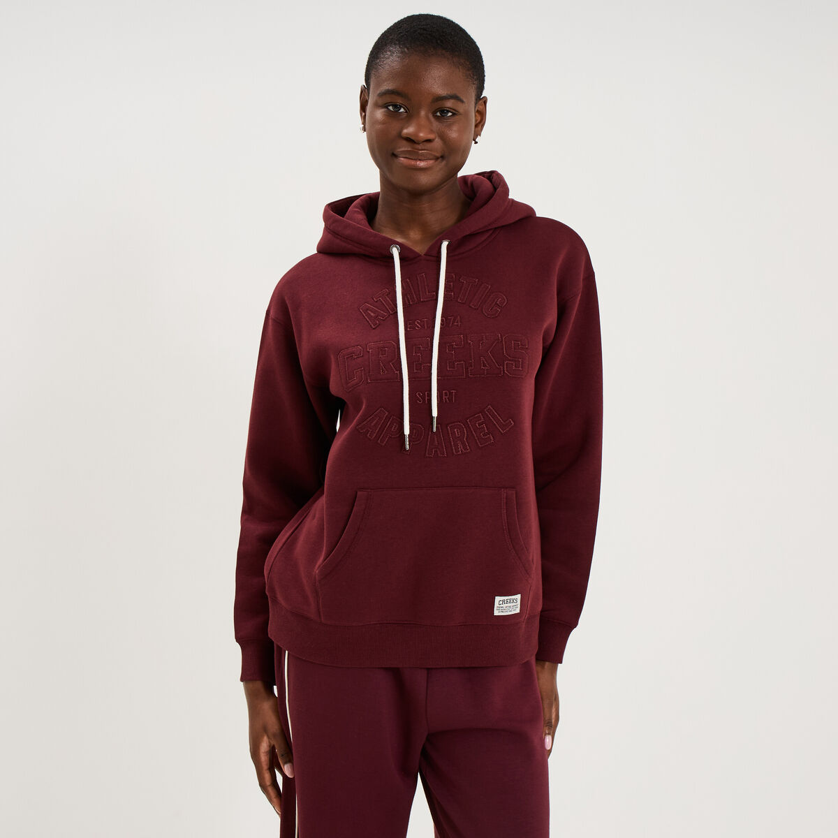 Sweat &agrave; capuche hoodie violet fonc&eacute; femme