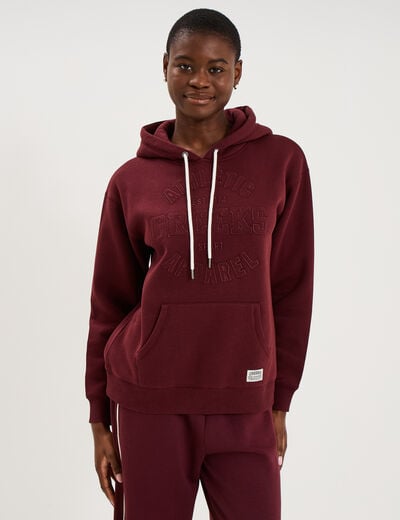 Sweat &agrave; capuche hoodie violet fonc&eacute; femme