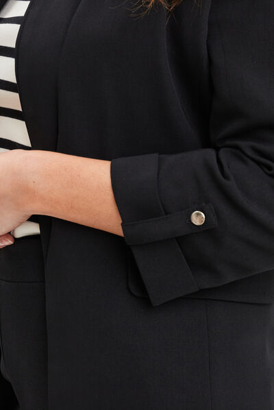 Veste blazer manches 3/4 droite noir femme