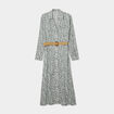 Robe chemise longue avec ceinture vert kaki femme
