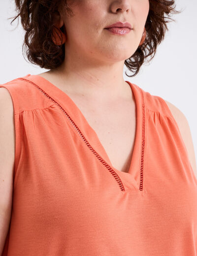 Débardeur sans manches rose corail femme grande taille