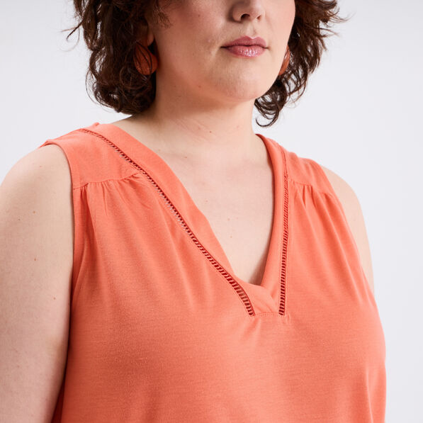debardeur sans manches rose corail femmegt Débardeur sans manches rose corail femme grande taille