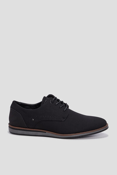 Derbies plates à lacets noir homme