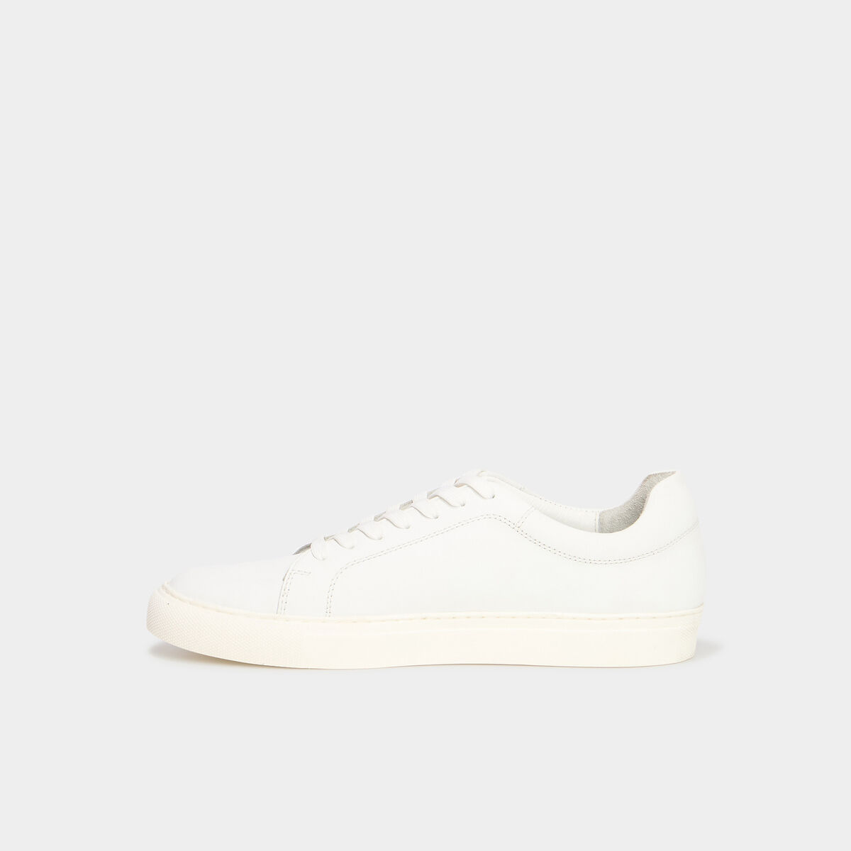 Tennis basses en cuir blanc homme