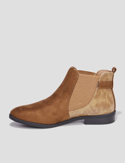 Bottines chelsea avec boucles marron femme