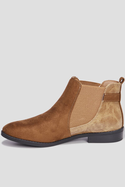 Bottines chelsea avec boucles marron femme