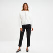 Pantalon city paperbag ceintur&eacute; 7/8&egrave;me noir femme