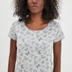 T-shirt coton imprimé coupe ajustée gris clair femme